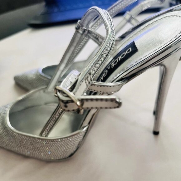 Dolce & Gabbana Lollo 105 Crystal Slingback Pumps - Picture 12 of 16